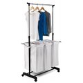 Honey Honey Chrome Plated Triple Sorter Laundry Center With Hanging Bar  SRT-01237 SRT-01237